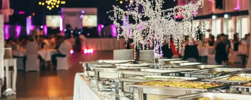 Catered party buffet