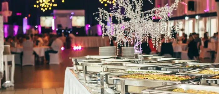 Catered party buffet