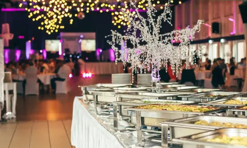 Catered party buffet